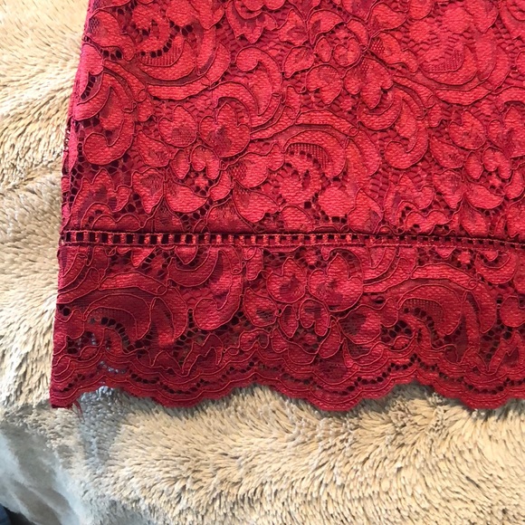 Dark Red Lace Dress - Picture 6 of 7
